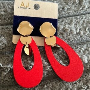 Red and Gold Earrings